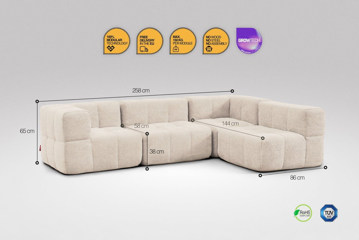 4 Teiliges Modulares Sofa – Beige
